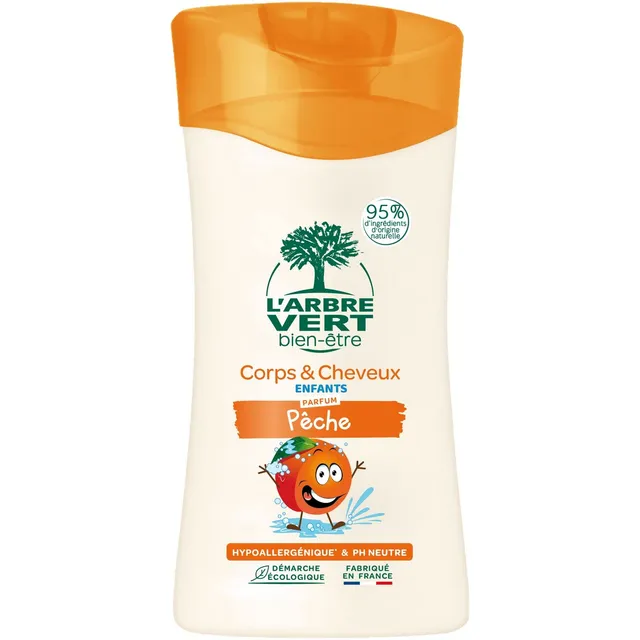 l-arbre-vert-bien-tre-corps-et-cheveux-enfants-parfum-p-che-shampooing-douche-ph image 1
