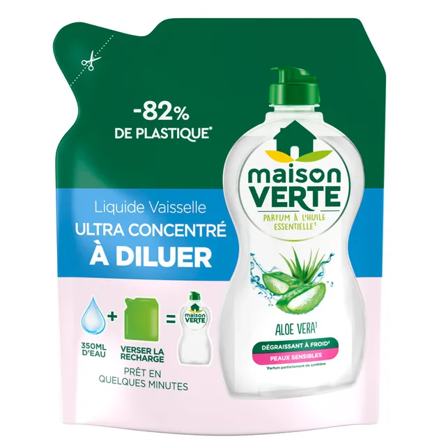 maison-verte-liquide-vaisselle-ultra-concentr-diluer-aloe-vera-recharge-150-ml-d image 1
