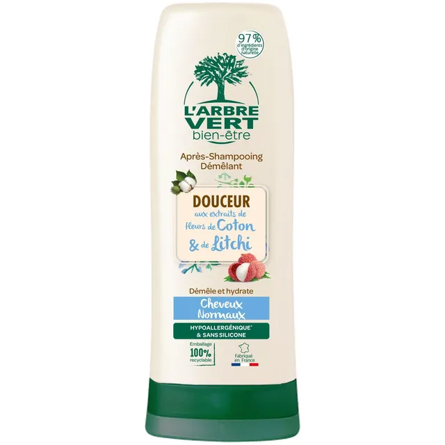 l-arbre-vert-bien-tre-apr-s-shampooing-douceur-fleurs-de-coton-litchi-250-ml-hyp image 1