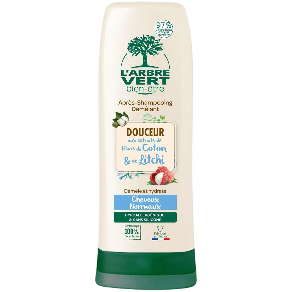 l-arbre-vert-bien-tre-apr-s-shampooing-douceur-fleurs-de-coton-litchi-250-ml-hyp image 1