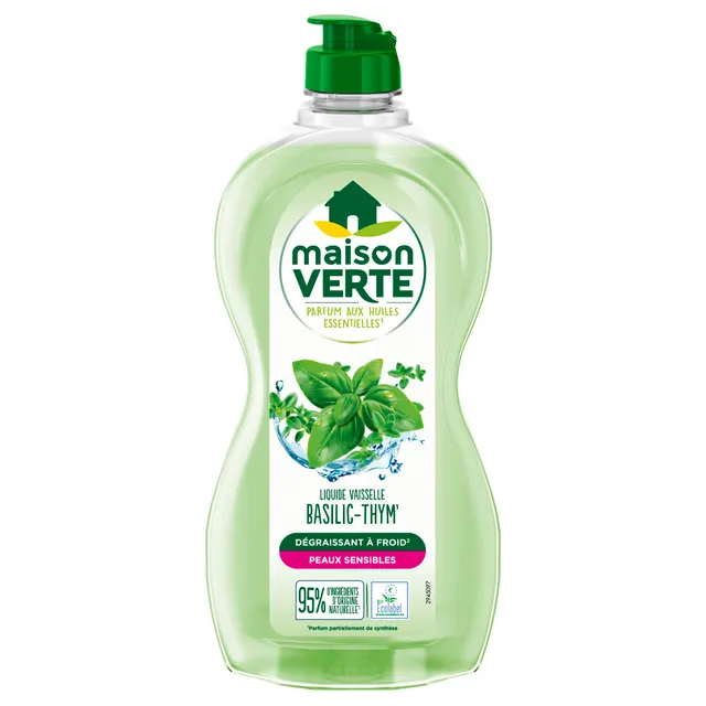 maison-verte-liquide-vaisselle-parfum-basilic-thym-aux-huiles-essentielles-d-gra image 1