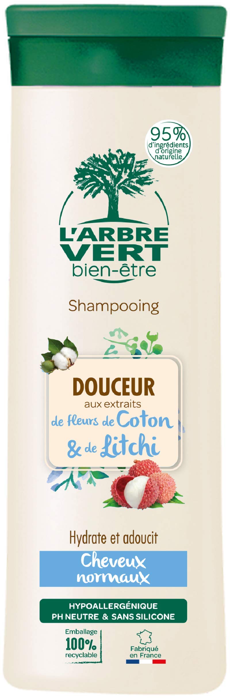 l-arbre-vert-bien-tre-shampooing-cheveux-normaux-coton-et-litchi-hypoallerg-niqu image 7