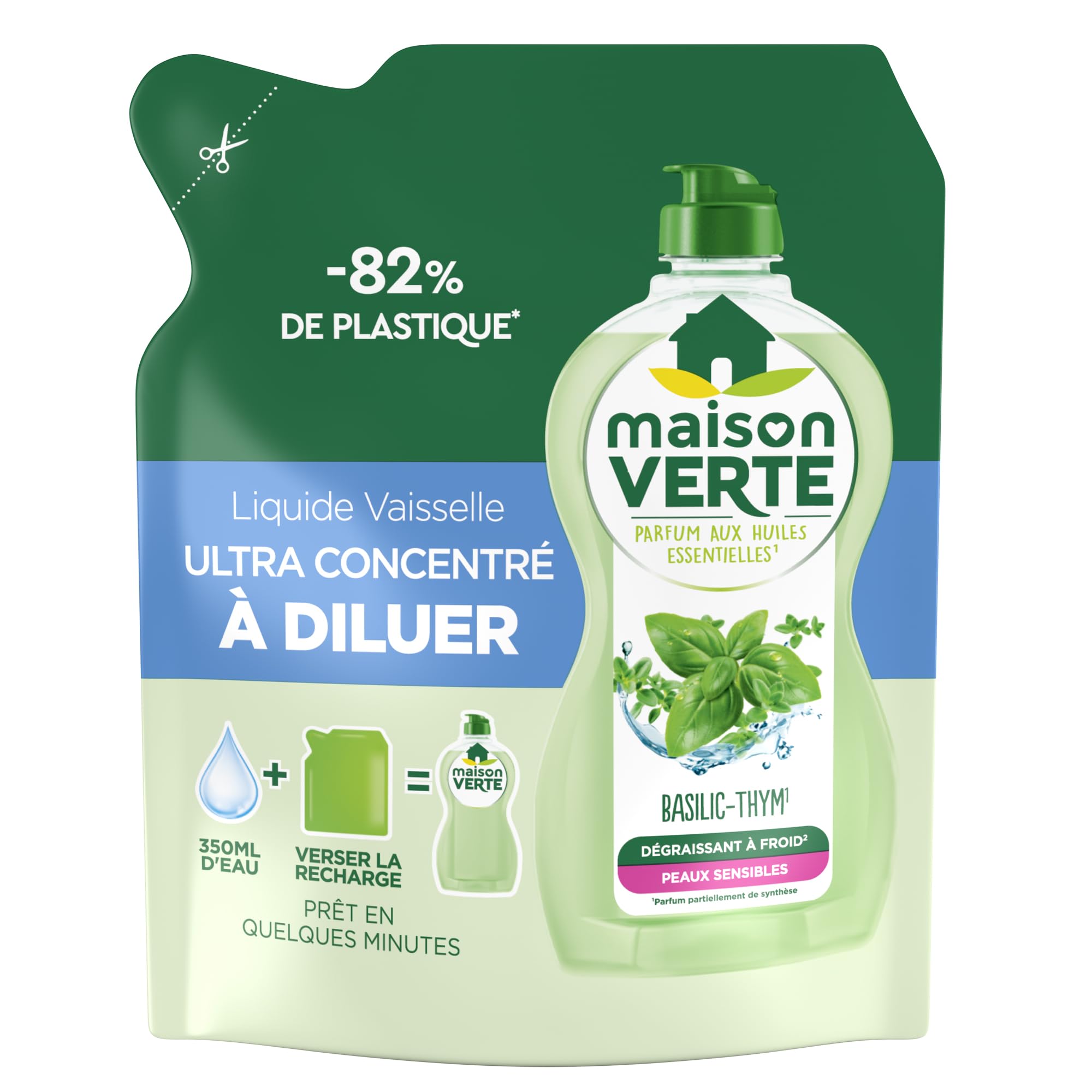 maison-verte-liquide-vaisselle-ultra-concentr-diluer-basilic-thym-150-ml image 1