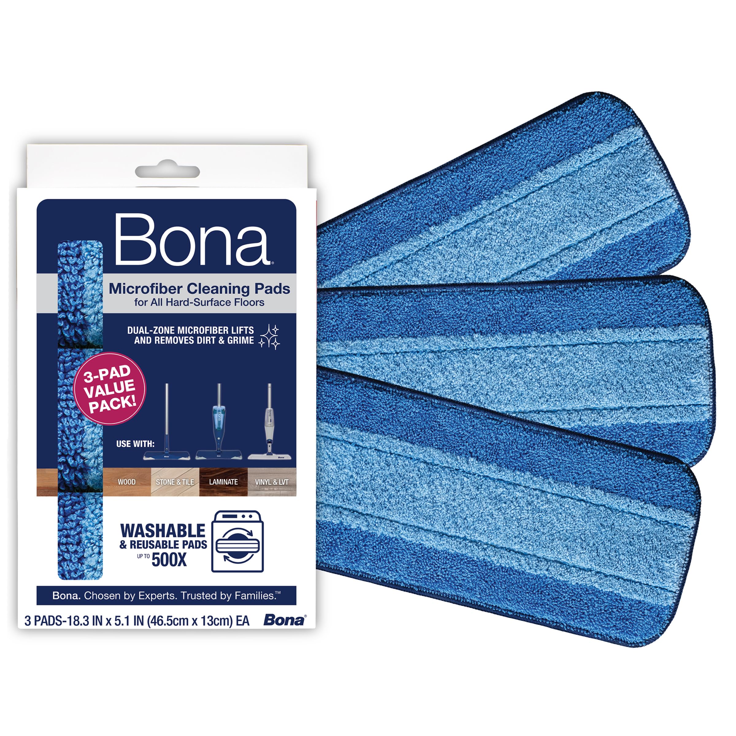 bona-pads-de-nettoyage-en-microfibre-42-cm-r-utilisables-jusqu-500-fois-compatib image 1